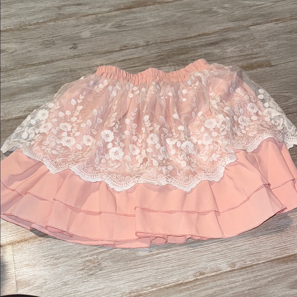ROMWE Cream Bubble Mini Skirt Ruffled Tiered Cocktail
